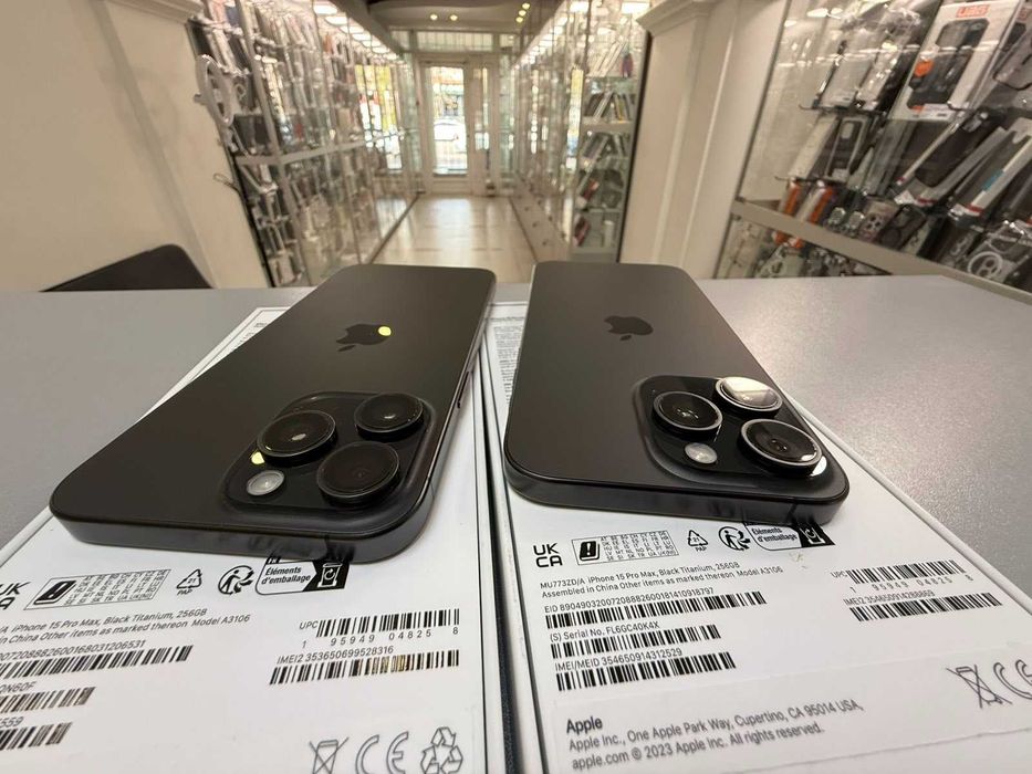 iPhone 15 Pro Max 256Gb Black Titan Neverlock и White Ideal Европа 3шт