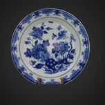Talerz delft sygnowany kobaltowe kwiaty B5/022287