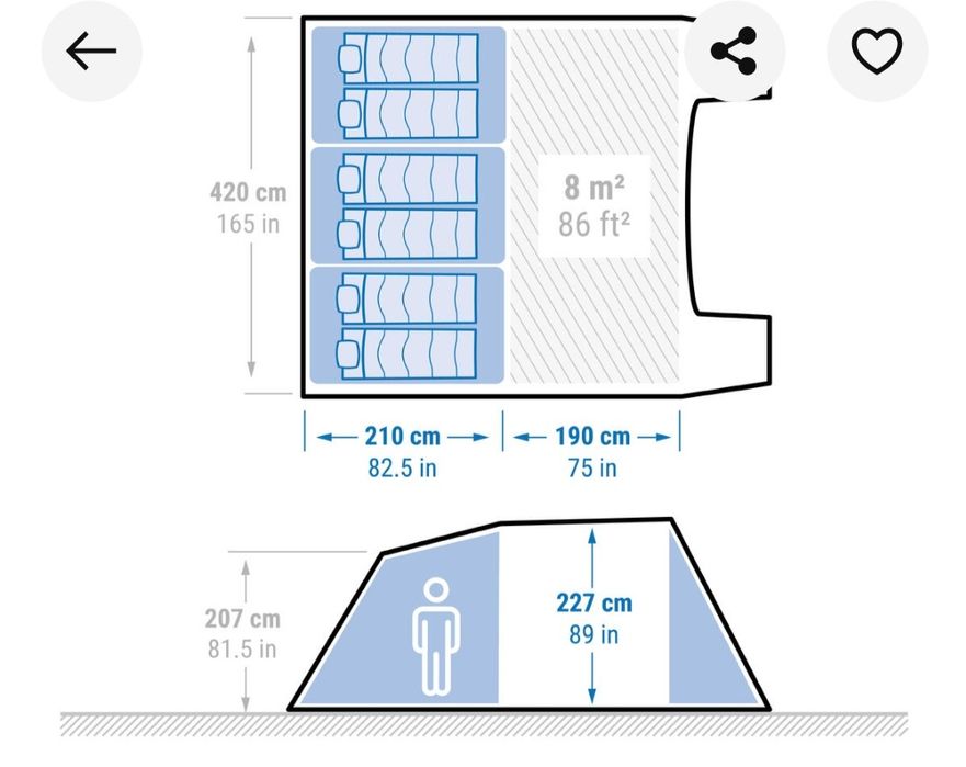 Namiot kempingowy Quechua Arpenaz 6.3 6-osobowy, 3 sypialnie