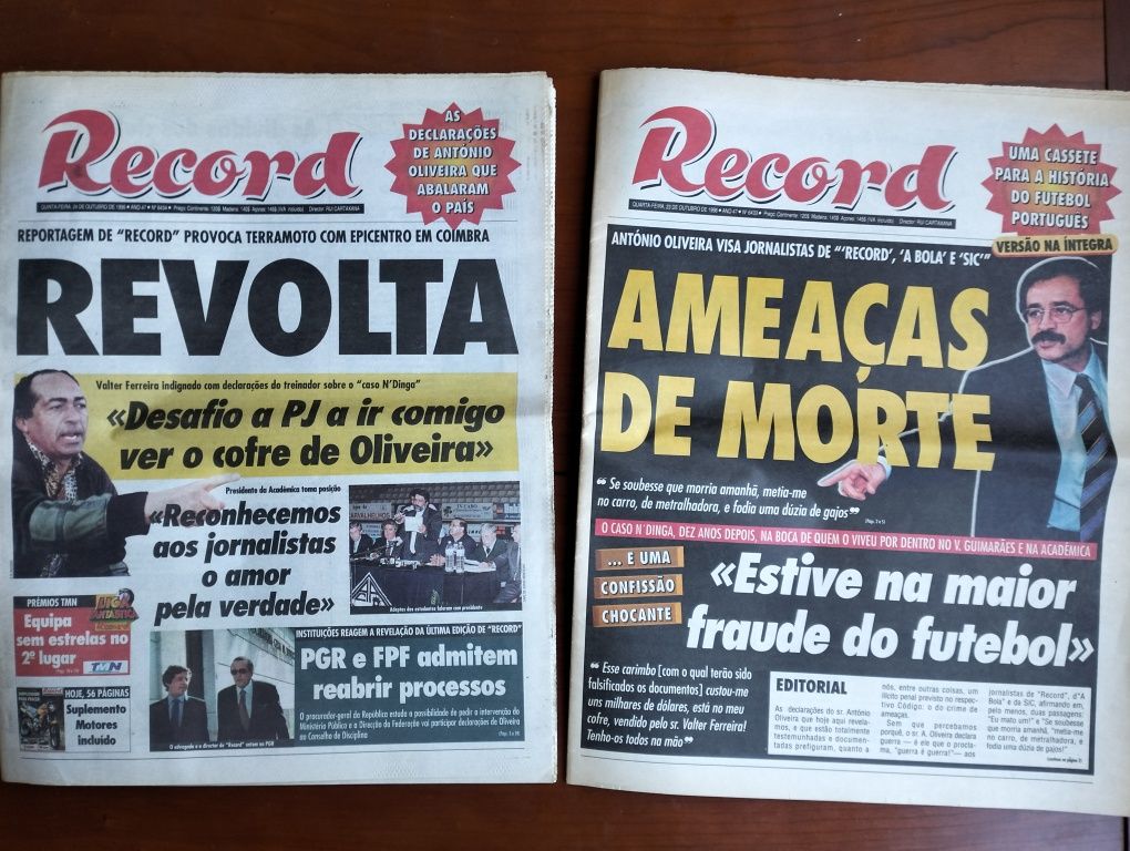 Antigos jornais Record Caso N'Dinga - 1996