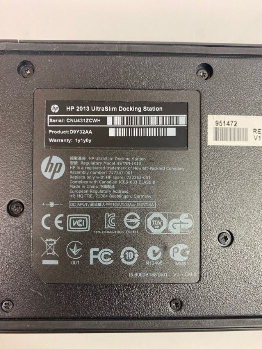 БУ HP 2013 UltraSlim HSTNN-IX10 док-станция для ноутбука 810 G1, 810