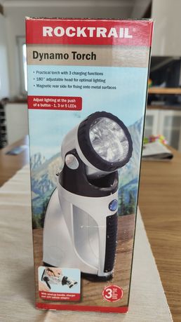 Lampa latarka LED dynamo zasilacz