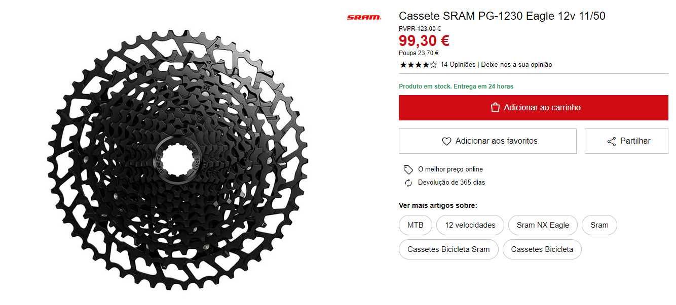 Cassete SRAM PG-1230 Eagle 12v 11/50