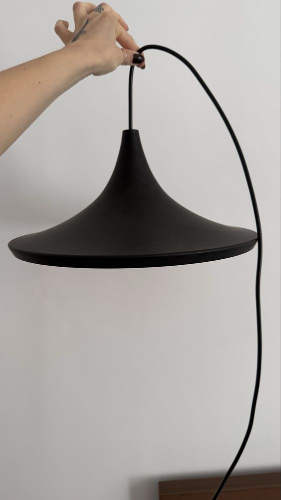 Lampa klosz dzwon miedziana czarna design