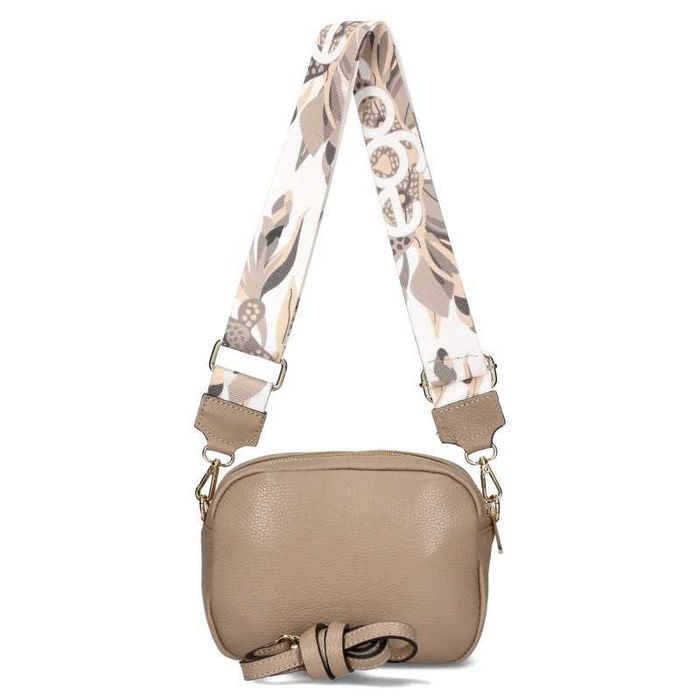 EGO Polska Torebka Damska Listonoszka Skóra Naturalna Logowany Pasek