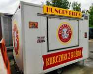 Przyczepa gastronomiczna, food truck - kurczak z rożna, gotowy biznes