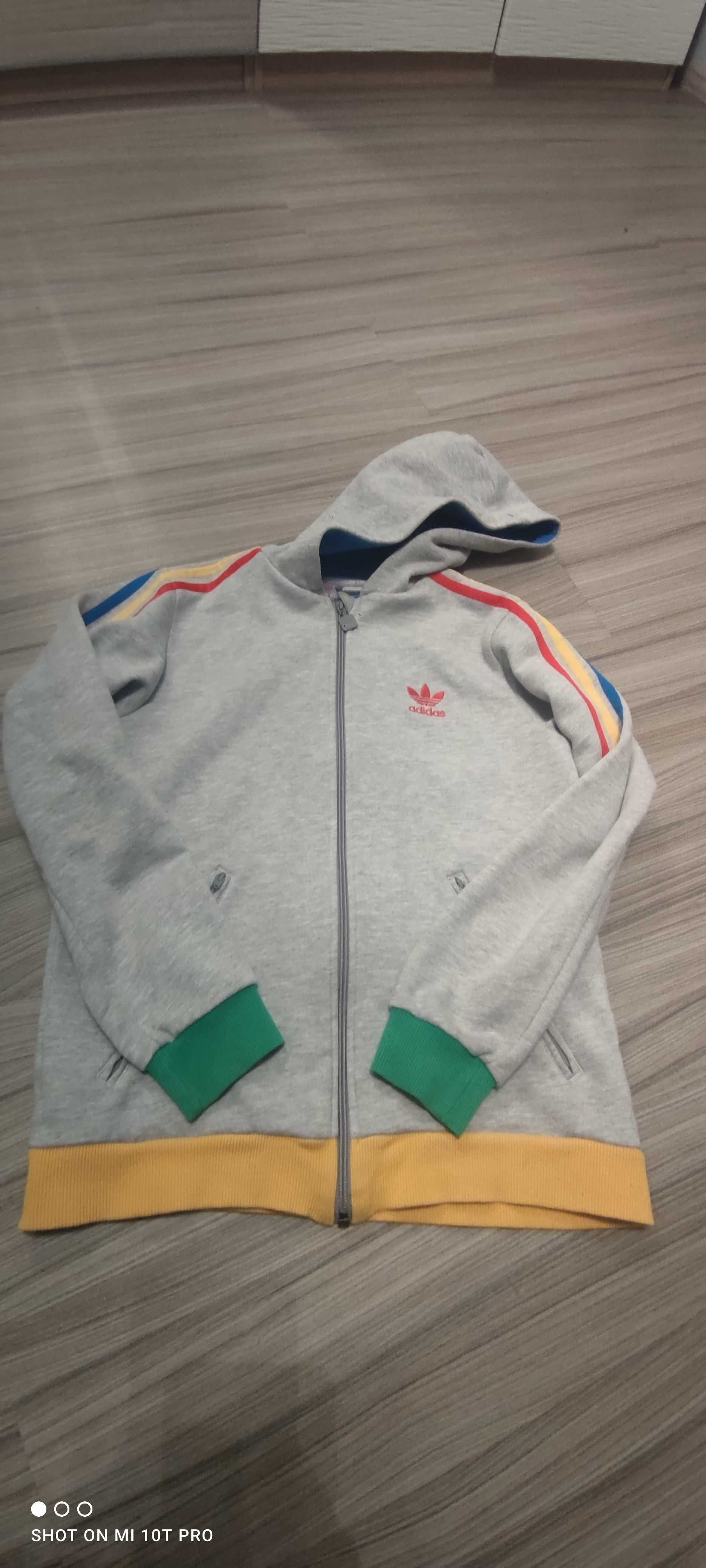 Bluza Adidas rozm 164 chłopiec szara rozsuwana