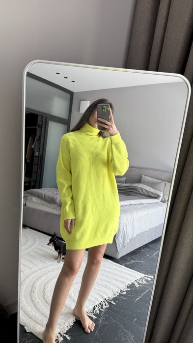 Светр плаття вʼязане сукня жовта міні