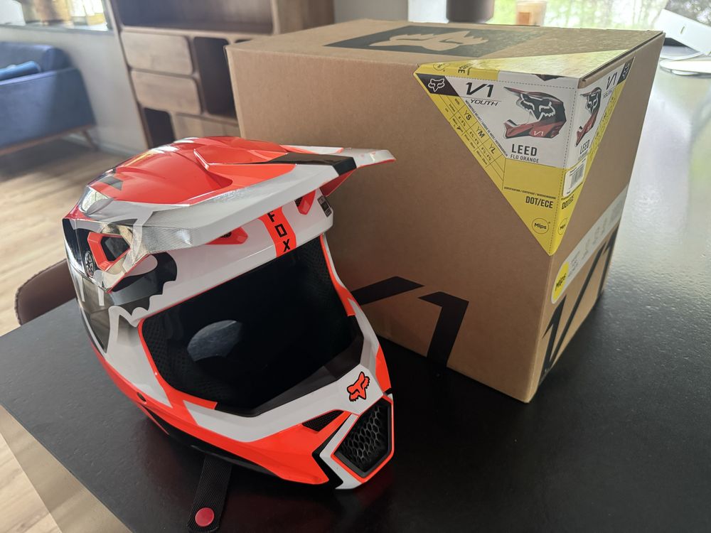 Kask fox V1 YS Leed Flo Orange