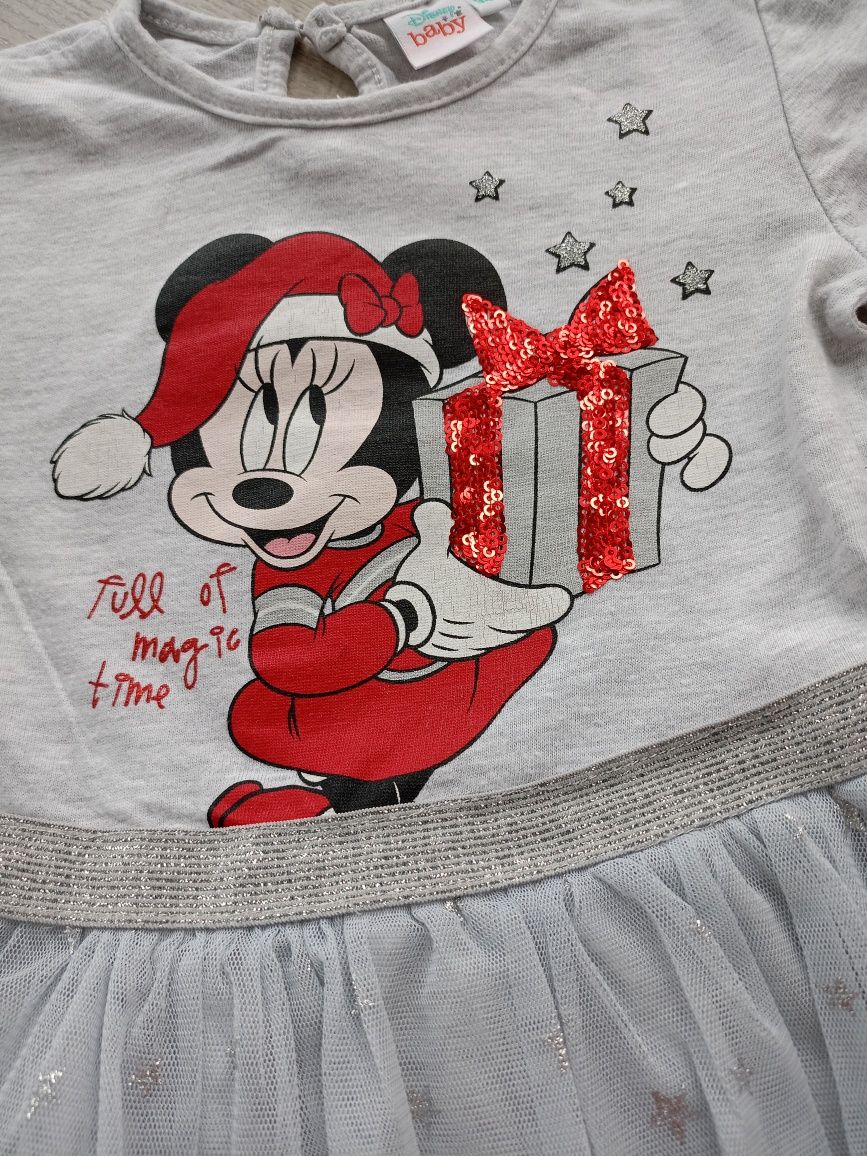 Sukienka świąteczna Mikołaj gwiazdka myszka Miki 98