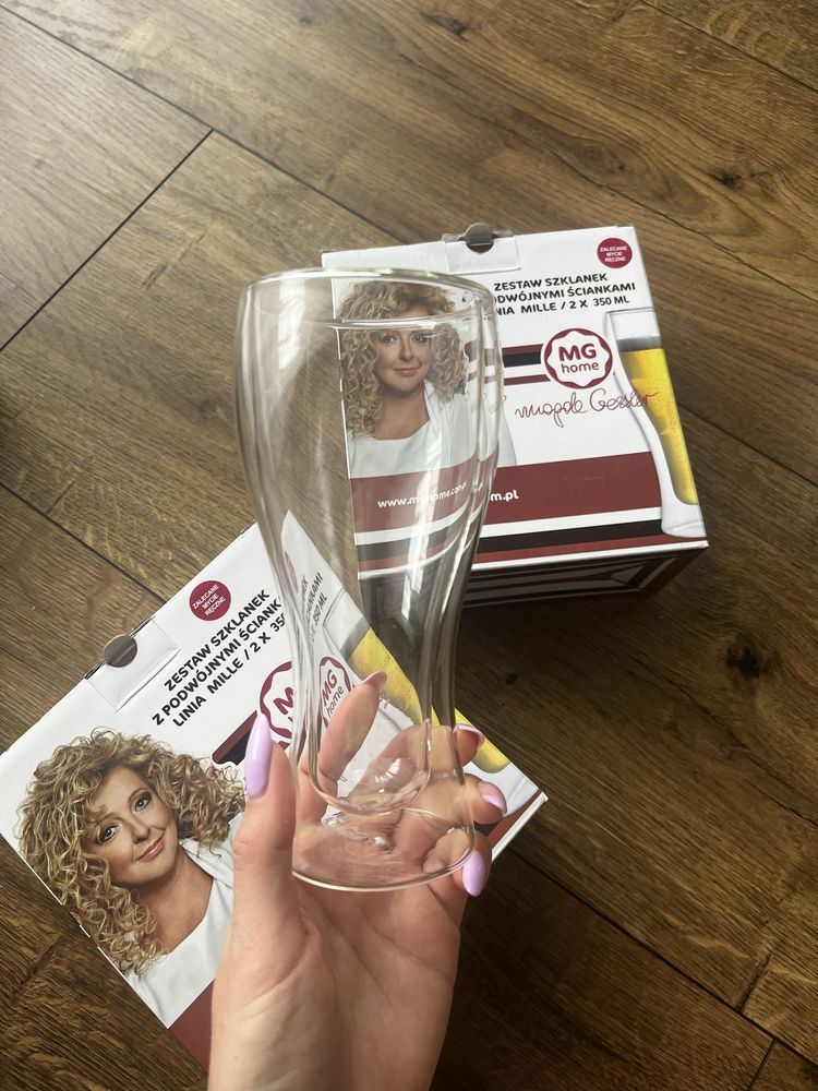 MGHome Magda Gessler szklanki z podwójnym dnem 350 ml do piwa