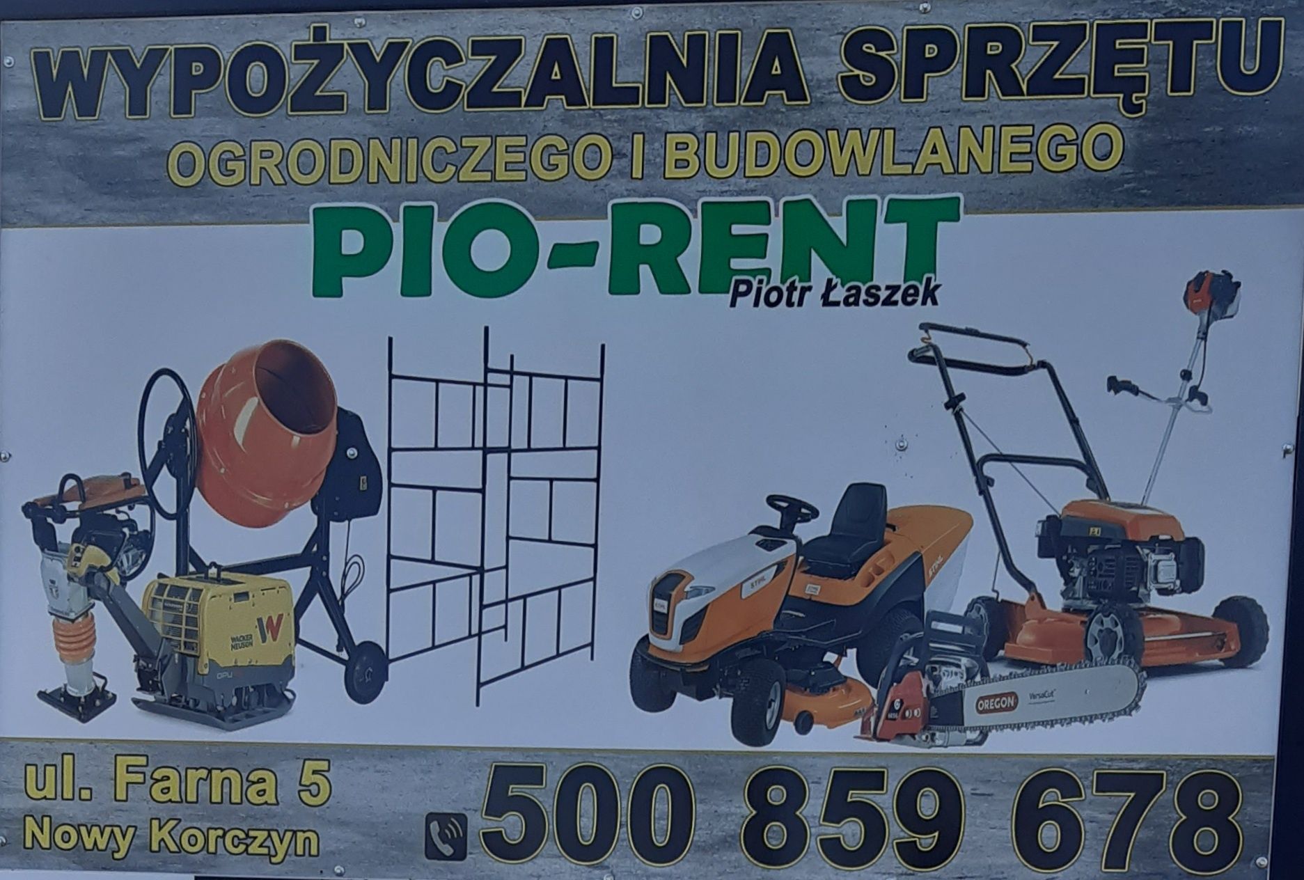 WYPOŻYCZALNIA Sprzętu Ogrodniczego I Budowlanego PIO-RENT