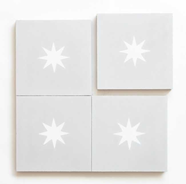 Mosaico Hidráulico Verdadeiro - Estrela (Cinzento e Branco)