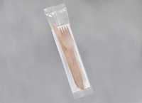 Sztućce drewniane widelec nóż serwetka BIO EKO konfekcjonowane 250szt