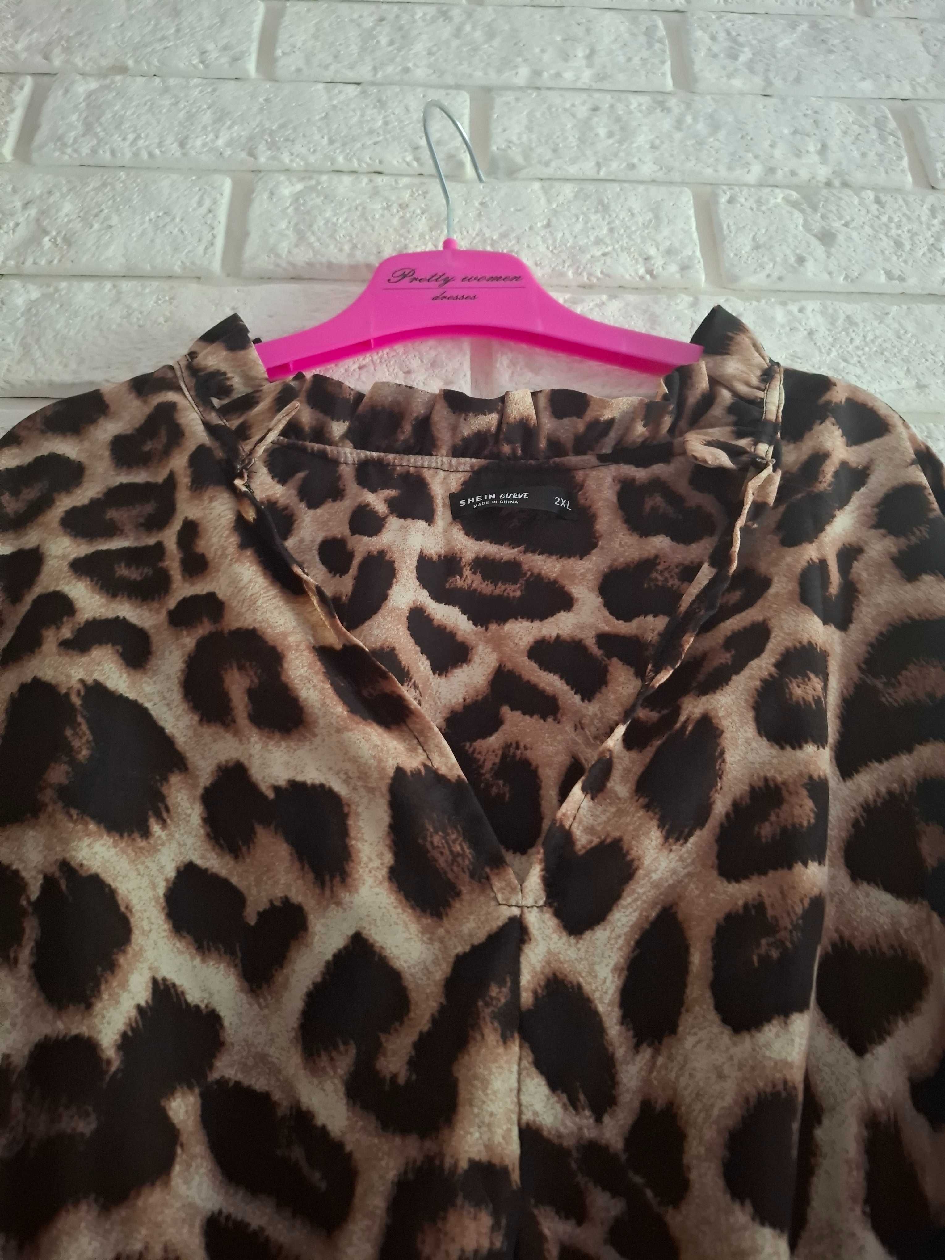 Sukienka w panterkę shein 2xl