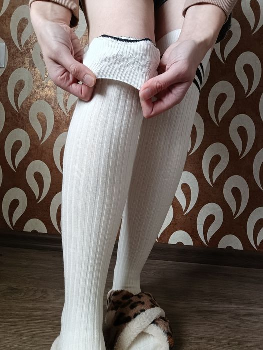Жіночі теплі кашемірові високі гольфи, заколінки, женские гольфы
