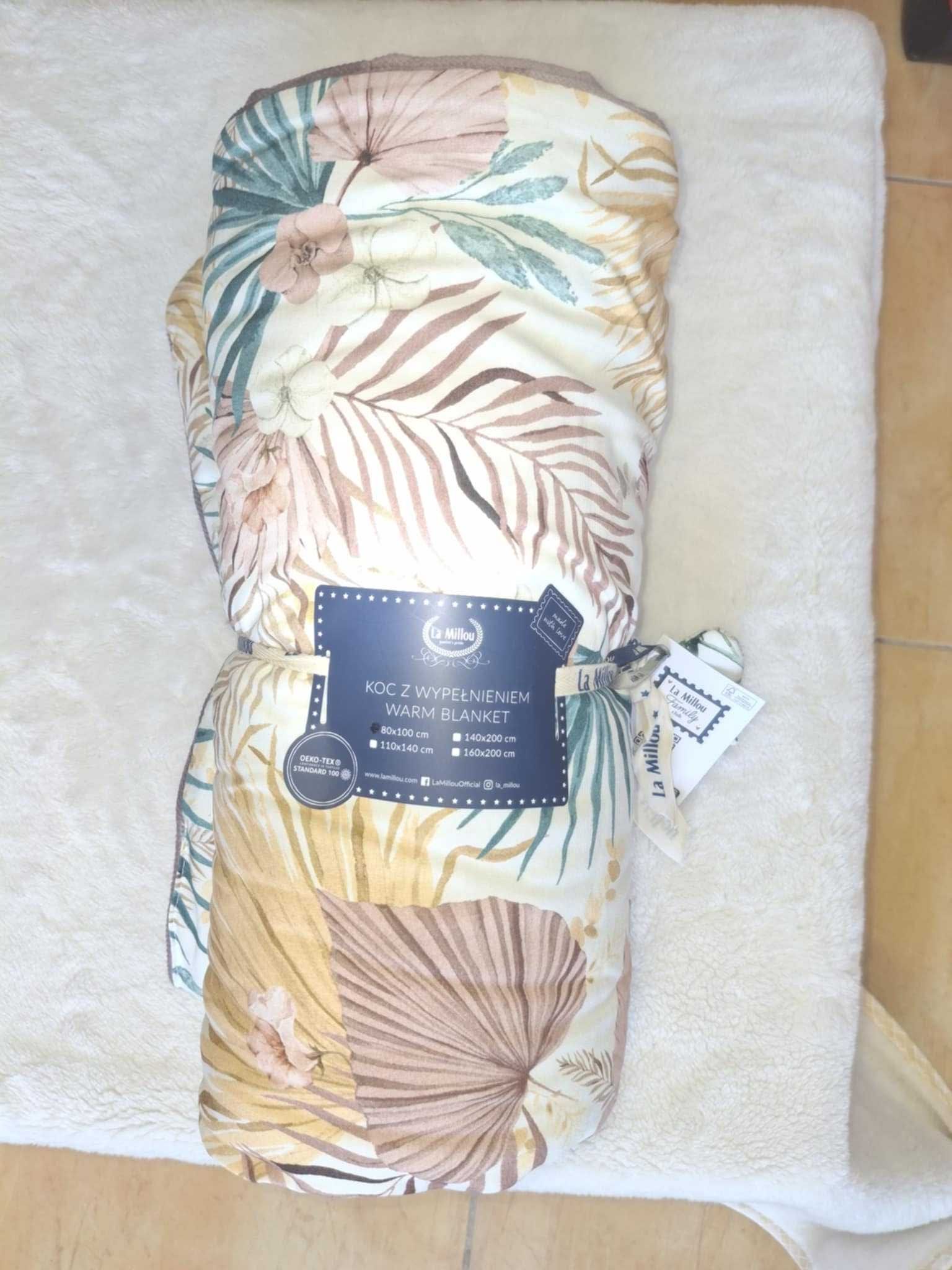 Ciepły Koc Velvet BOHO PALMS LIGHT M - 80 X 100 CM