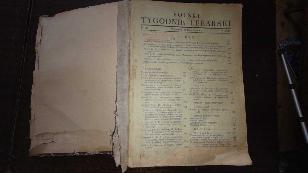 Polski Tygodnik Lekarski z 1952 roku, oryginał kolekcjonerski