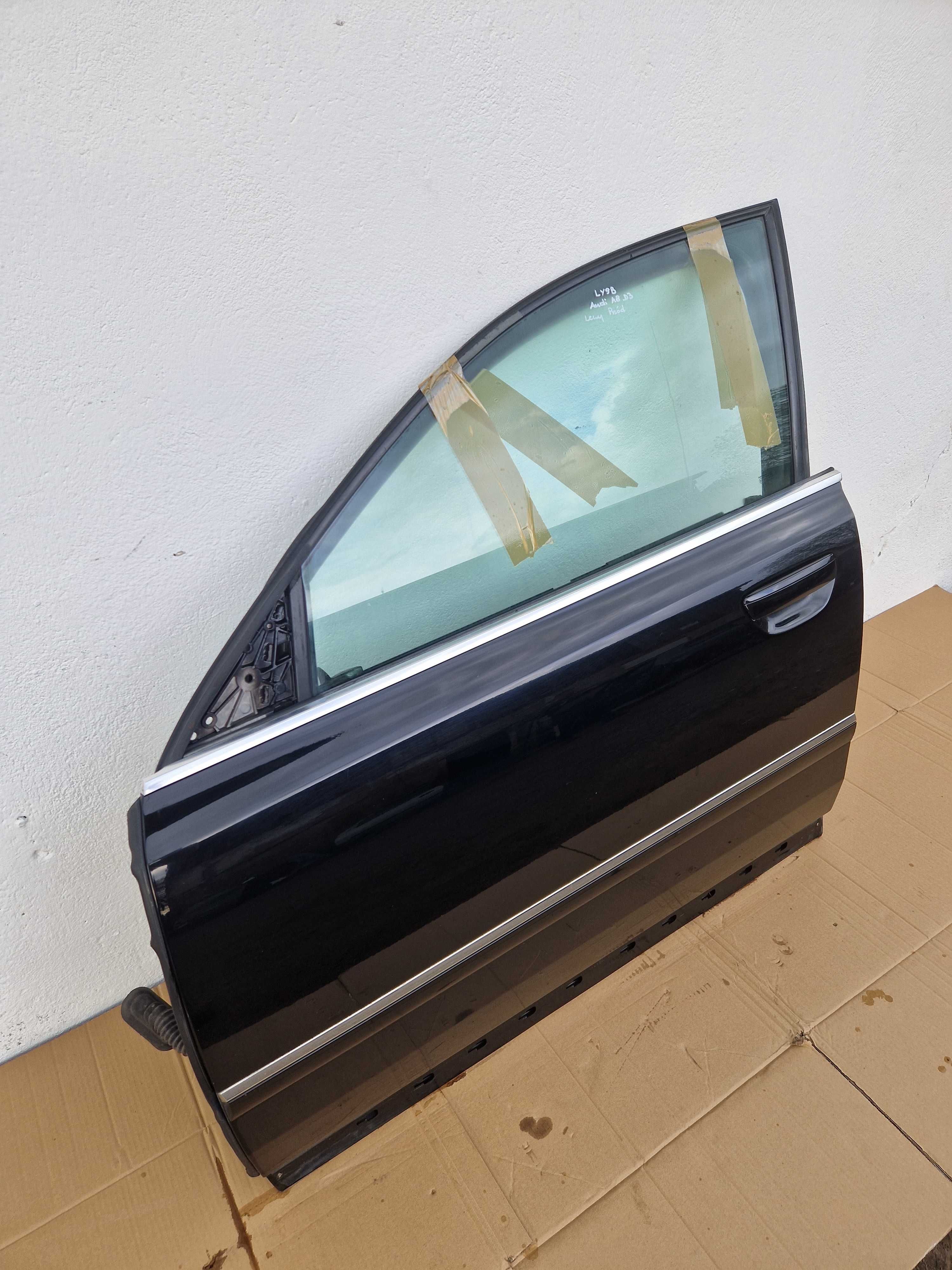 Lewe Przednie Przód Drzwi Audi A8 D3 LY9B CZARNE