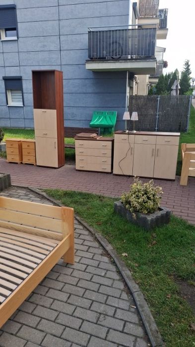 Łóżko, komody i Szafa. Komplet mebli Możliwa sprzedaż osobnych sztuk