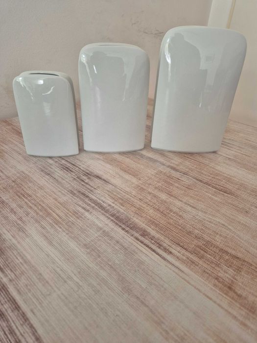 Thomas Germany prostokątny biały wazon przedstawiająca krajobraz plaży