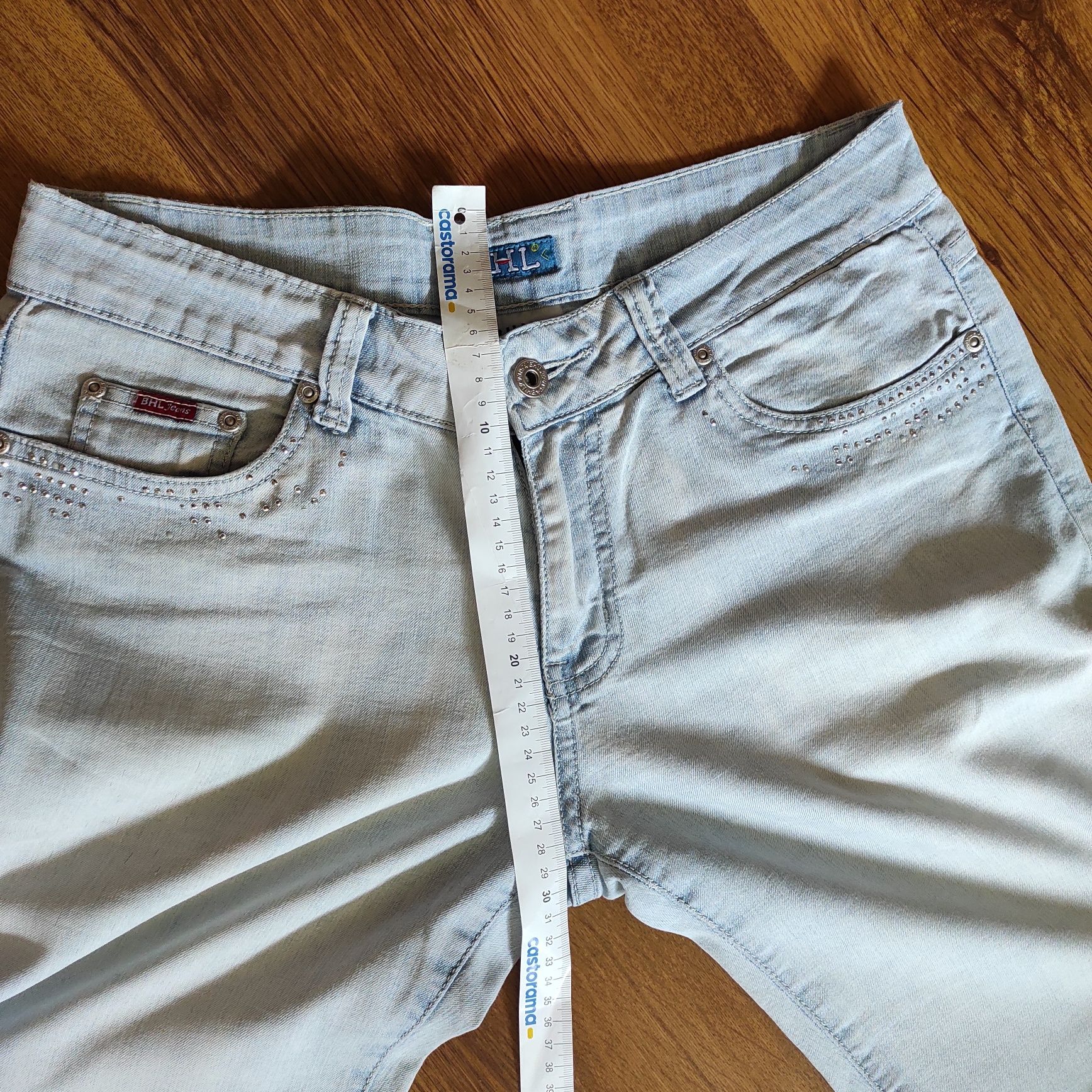 Spodnie 3/4, cienki jeans, XL