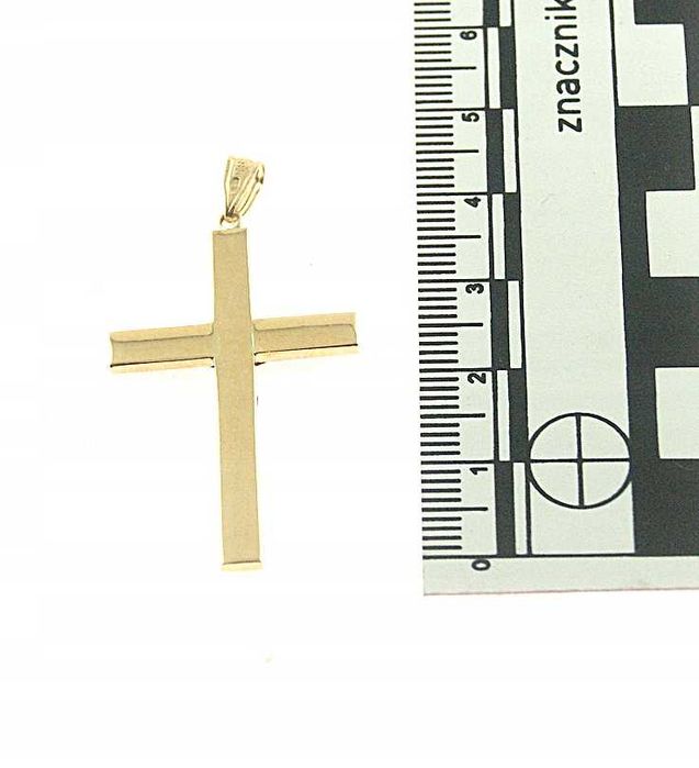 Uroczy  złoty KRZYŻYK KRZYŻ ONYKS złotop.585