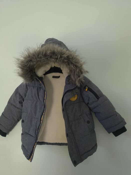 Ciepła kurtka zimowa na polarze dla chłopca 4 lata