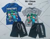 Komplet letni Minecraft t-shirt spodenki koszulka 98-128