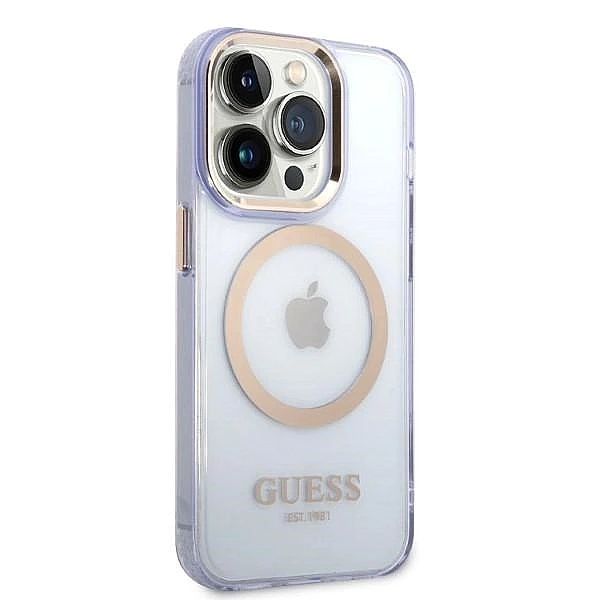 Etui Guess Gold Outline Translucent MagSafe na iPhone 14 Pro Max 6,7"