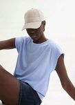 B.P.C. t-shirt damski niebieski ze wzorem strukturalnym ^40/42