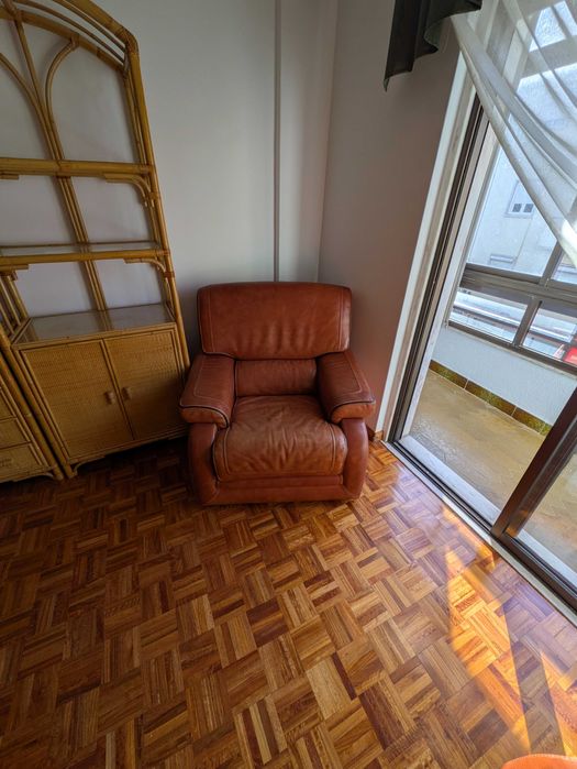 conjunto de sofás em pele de búfalo