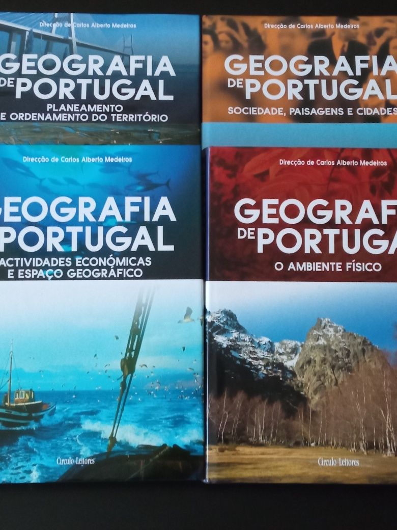 4 Volumes Geografia de Portugal do Círculo de Leitores