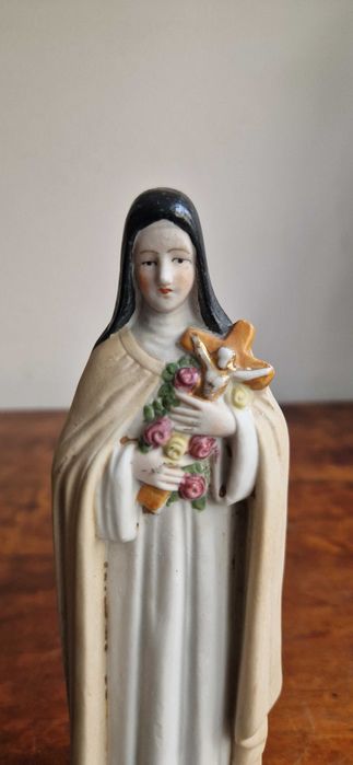 Rzeźba figura Św. Teresa porcelana XIXw Niemcy antyk dewocjonalia