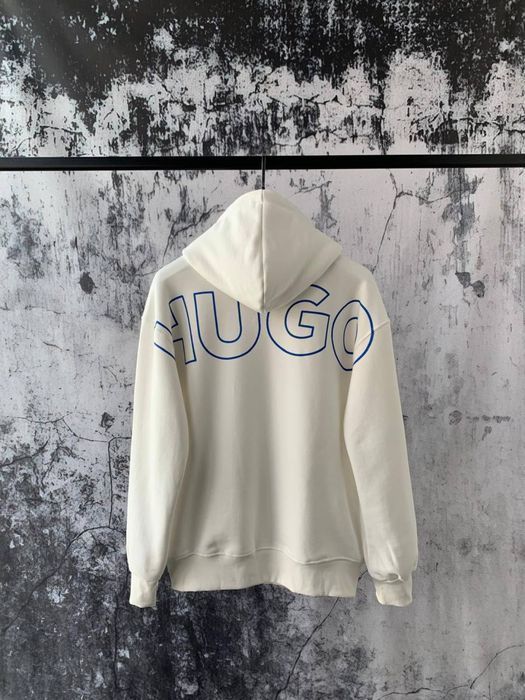 HUGO BOSS мужской худи оверсайз оригинал черный белый унисекс