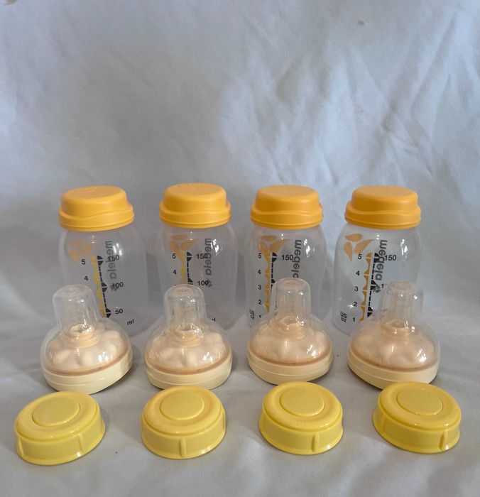 4 Biberões + 4 Tetinas Calmas Medela 150ML