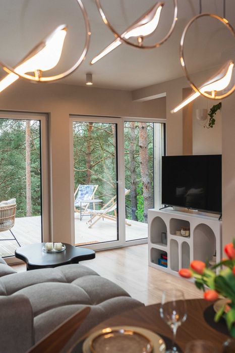 Dom w lesie pod Warszawą - balia  i sauna