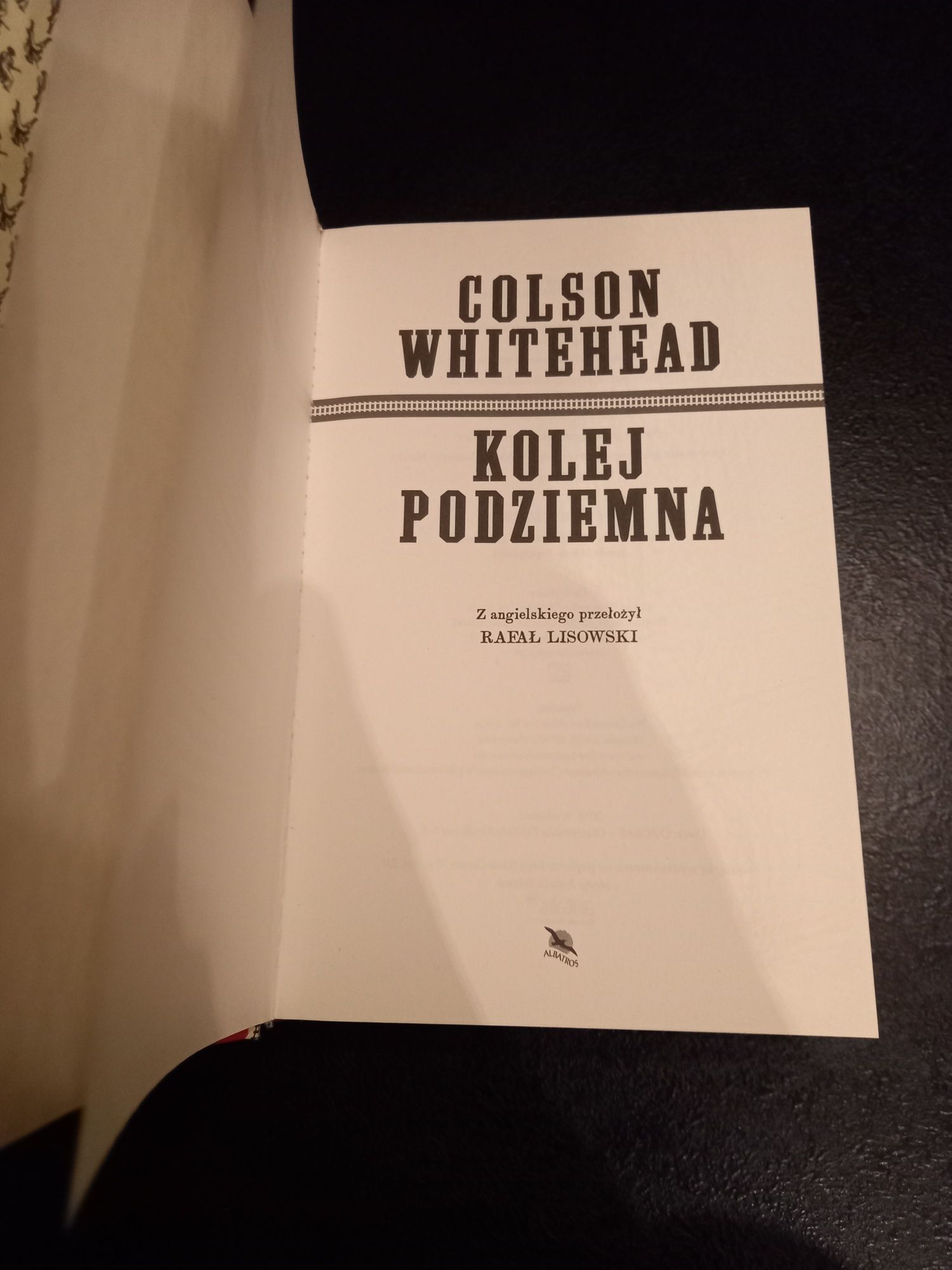 Książka kolej podziemna colson whithead