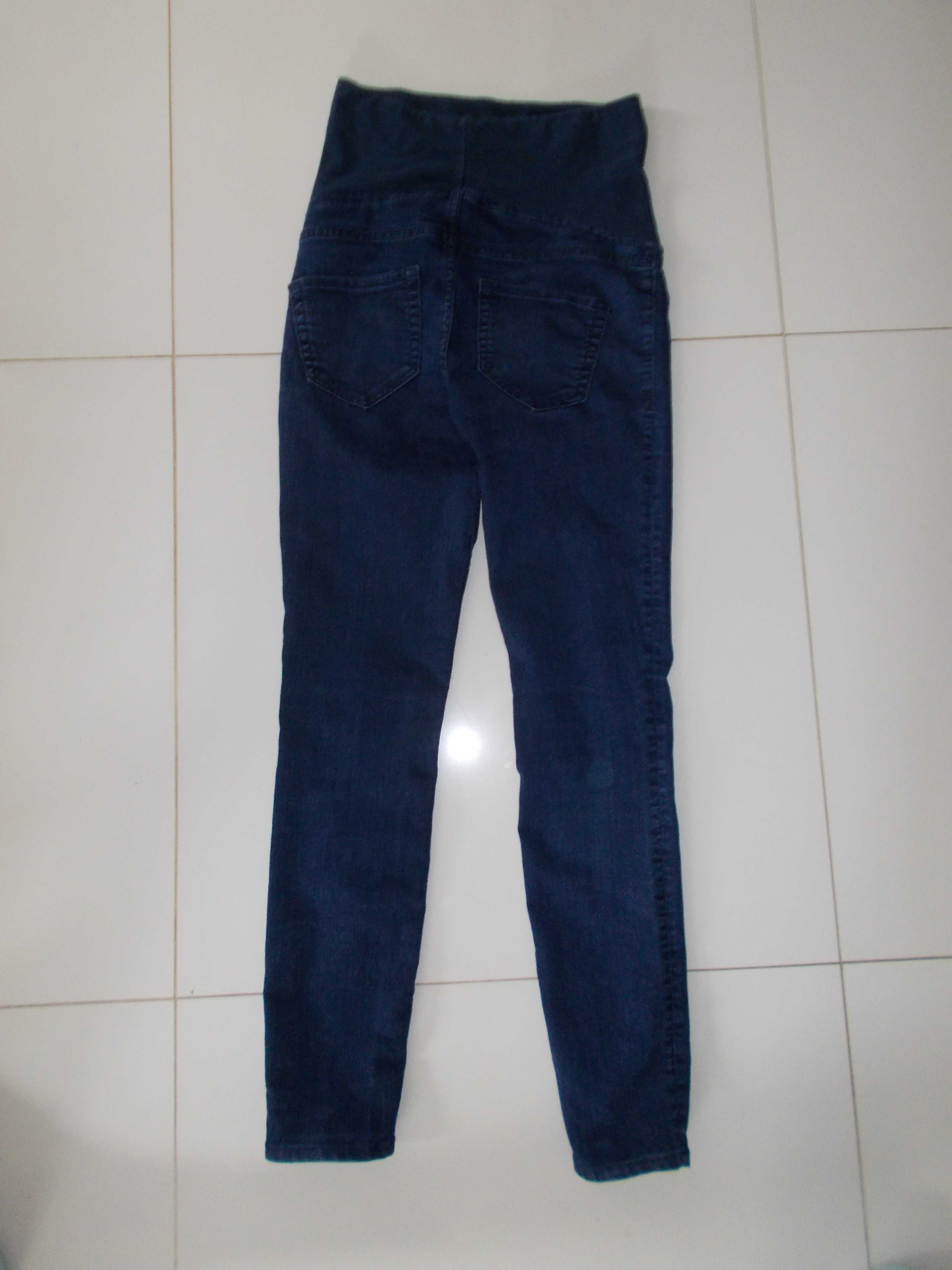 H&M rurki ciążowe jeansy granatowe xs 34 spodnie mama