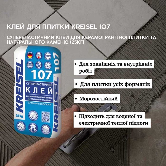 Клей для плитки Kreisel 104 NANOFIX T04 для  керамогранітної плитки