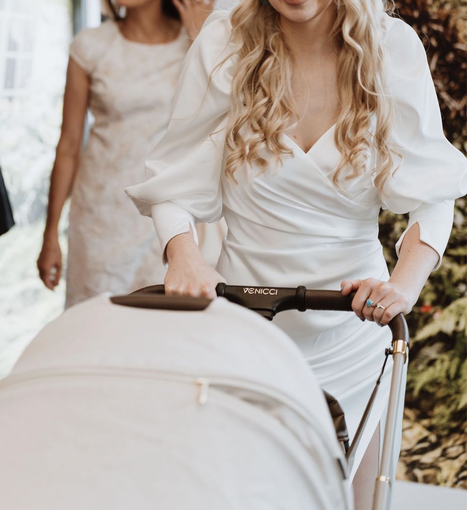 Sukienka biała satynowa elegancka na Chrzest, Wesele, Poprawiny