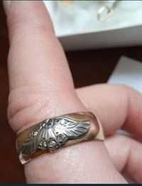 Золотое обручальное кольцо с бриллиантами 583 проба СССР