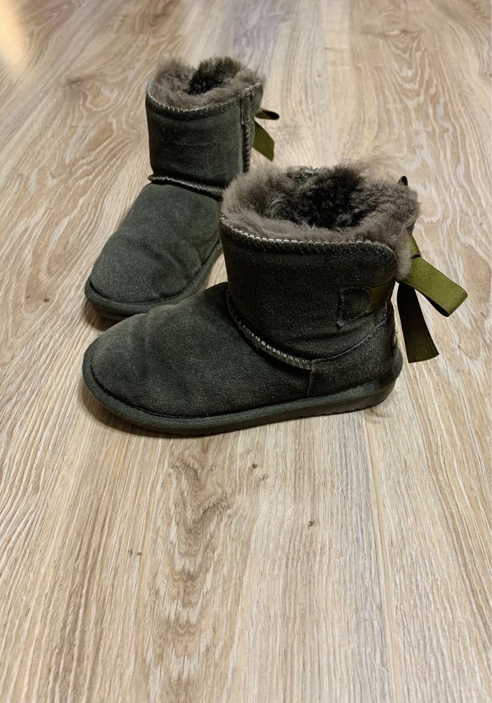 Botki zimowe Biosoft 28 jak ugg/emu, kozaki, khaki, zielone, kokardki