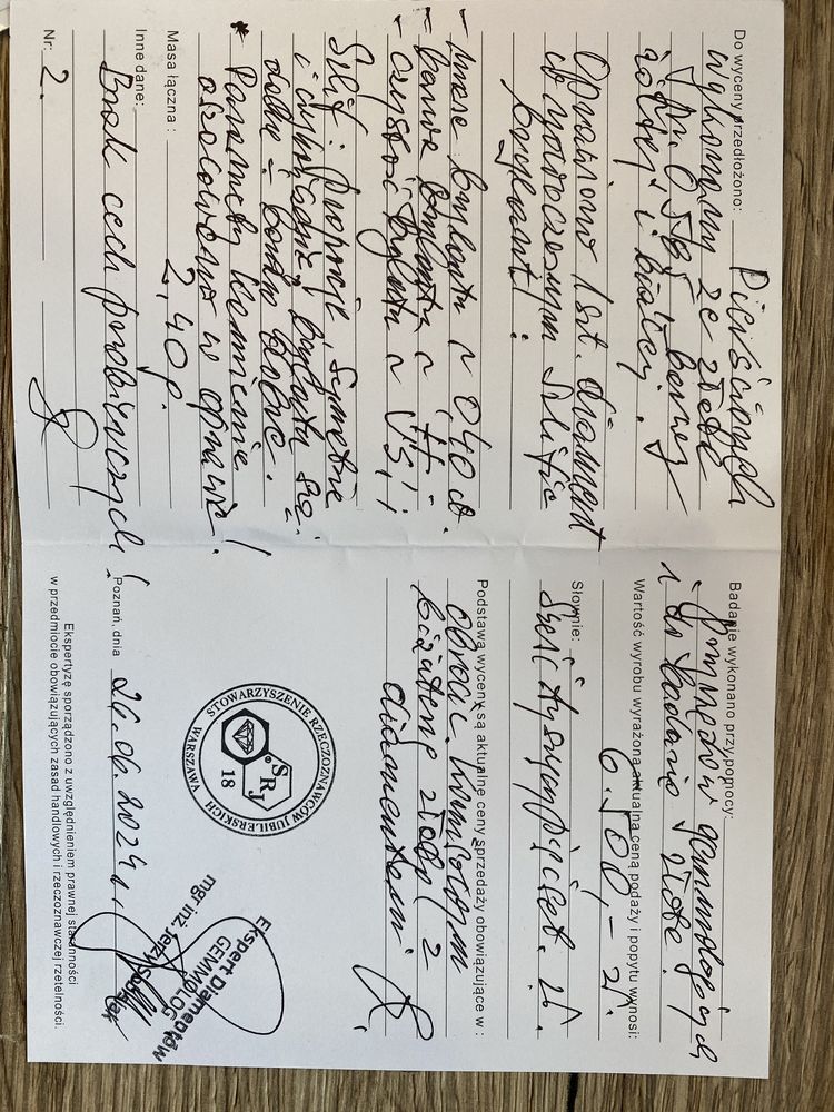 Złoty pierścionek z brylantem 0,40ct p.585