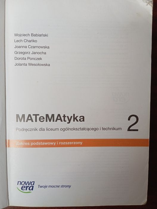Podręcznik matematyka zakres podstawowy i rozszerzony 2