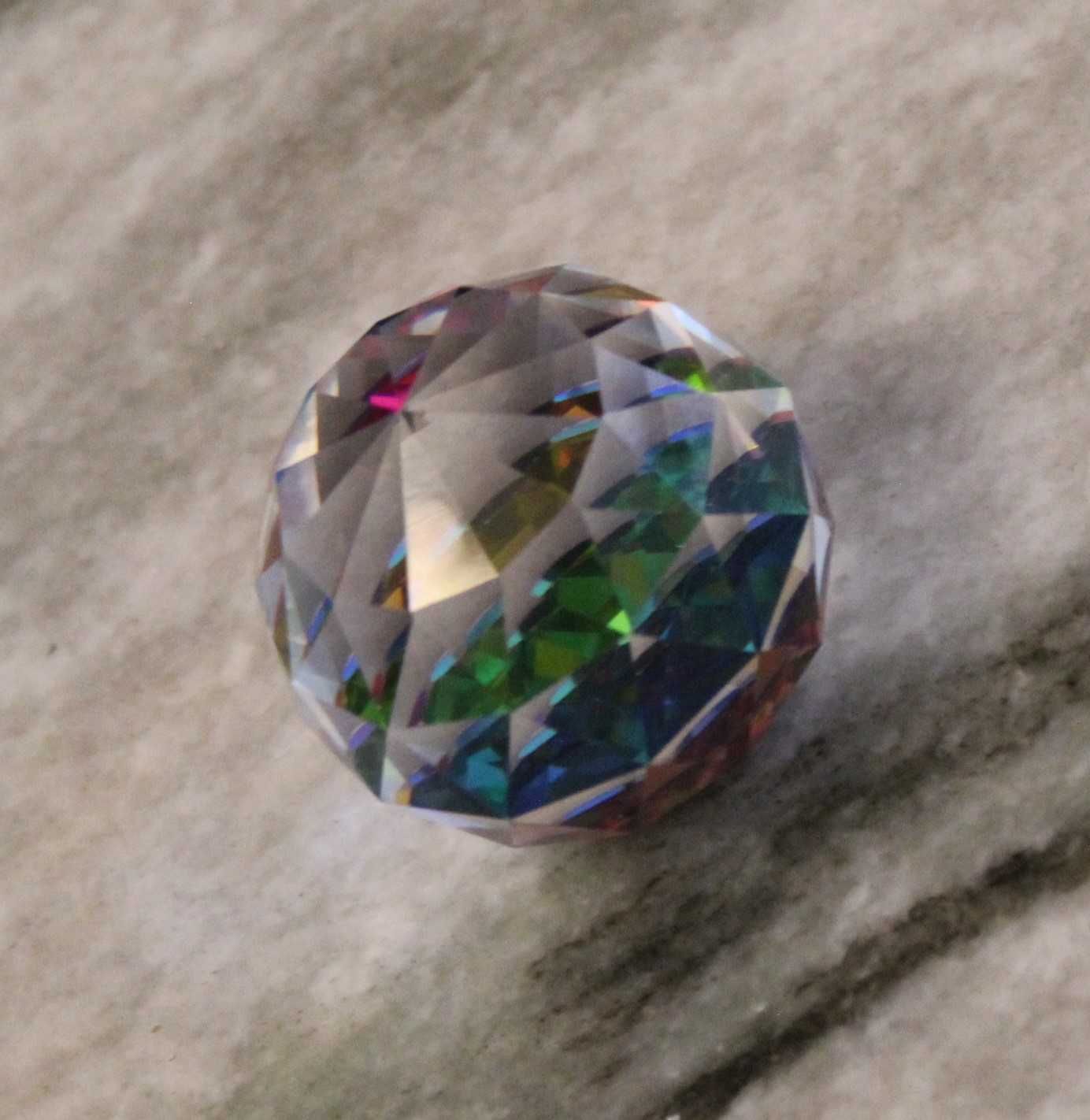 Esfera cristal pisa-papéis vintage Swarovski com 5cm.