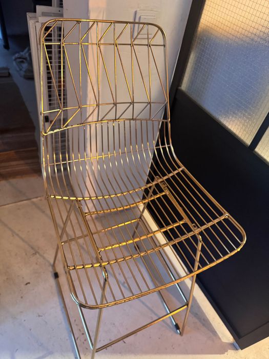 2 Krzesła hokery złote