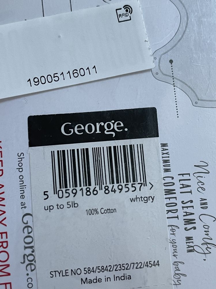 50 do 2,5kg George 3pak body na szerokich ramiączkach rozpinany bok