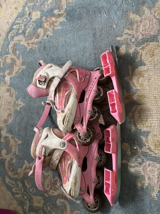 Rolko-łyżwy dziecięce regulowane, różowe