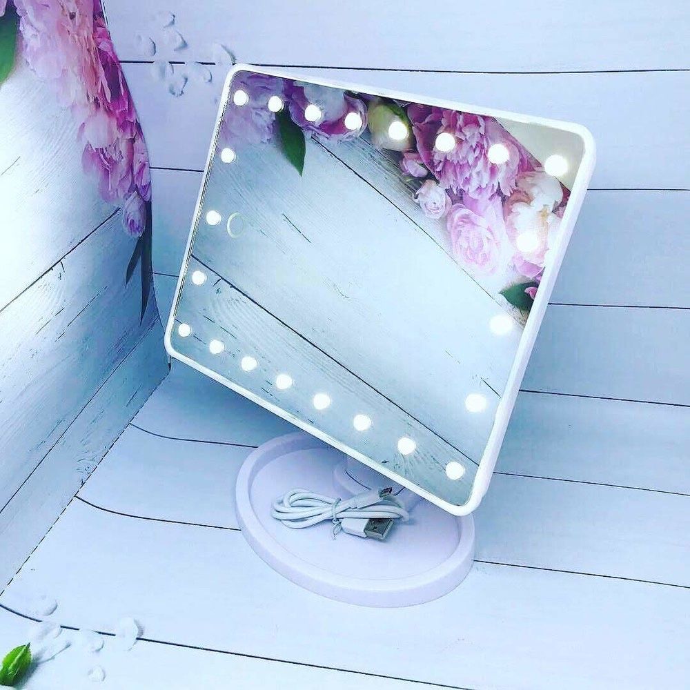 Одинарное Зеркало с подсветкой для макияжа Large Led Mirror